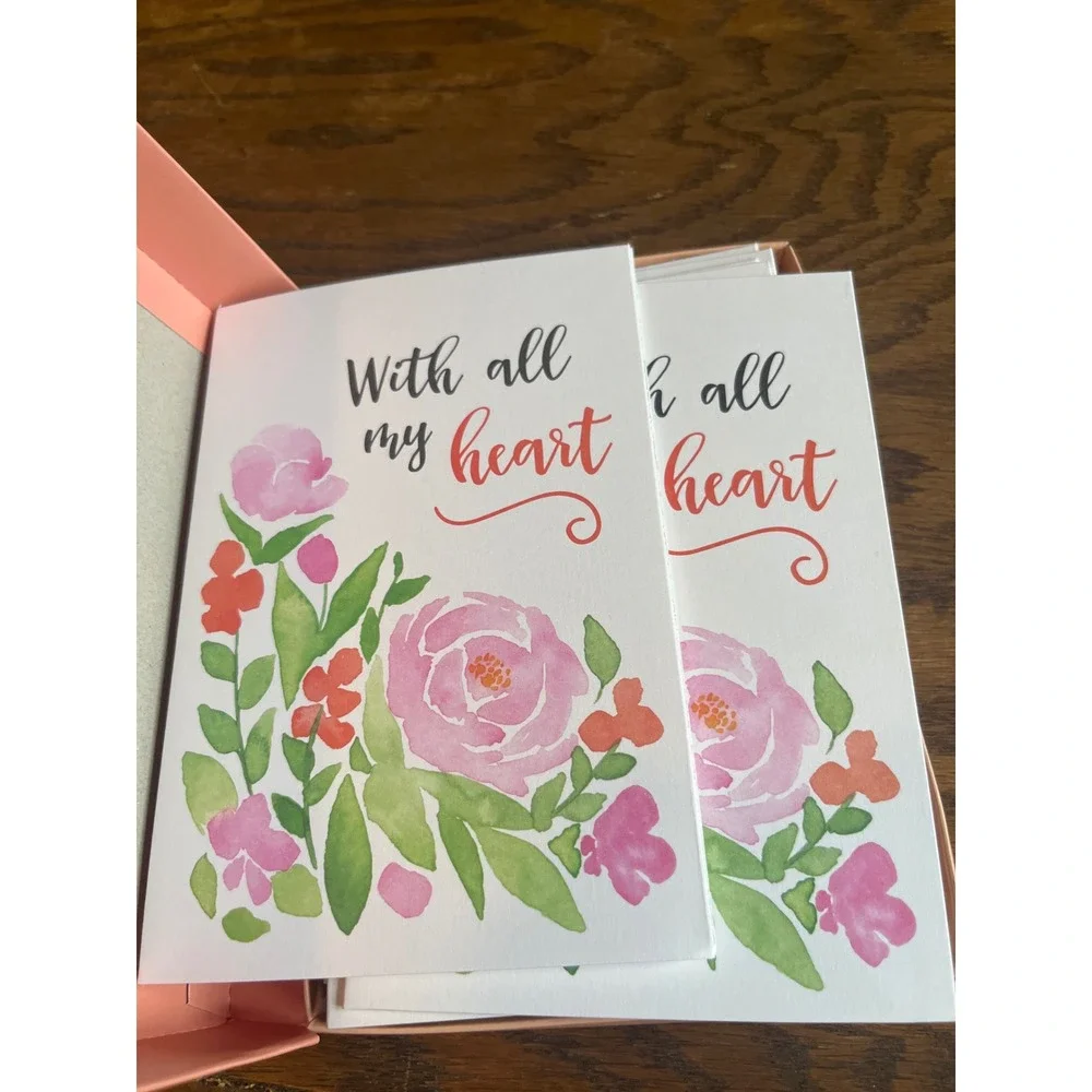Everyday Holiday Valentine's Day Boxed Set 15 Count Watercolor‎ Floral Blank